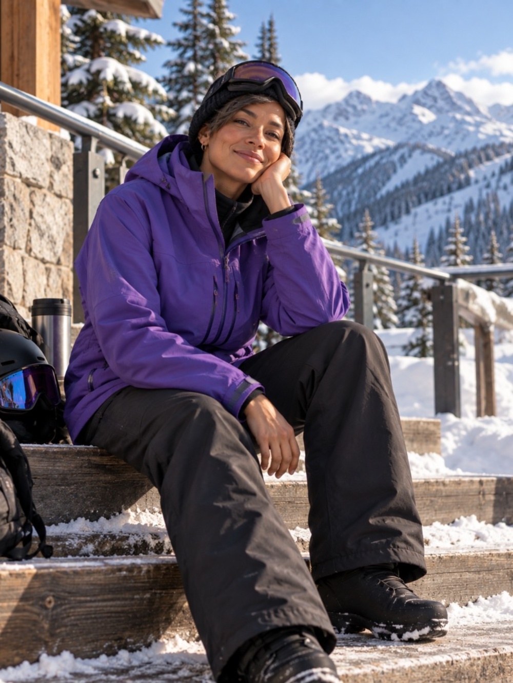 MEC Helix Men's Waterproof Ski Shell Jacket Purple RECCO L